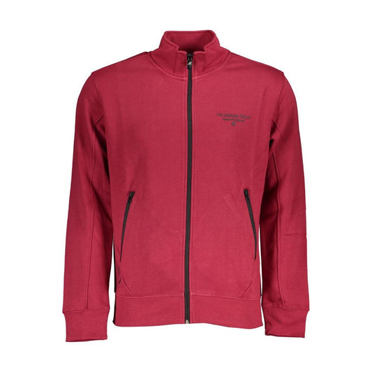 U.S. Grand Polo Elegant Fleece Long Sleeve Sweatshirt - Pink U.S. Grand Polo Maroon