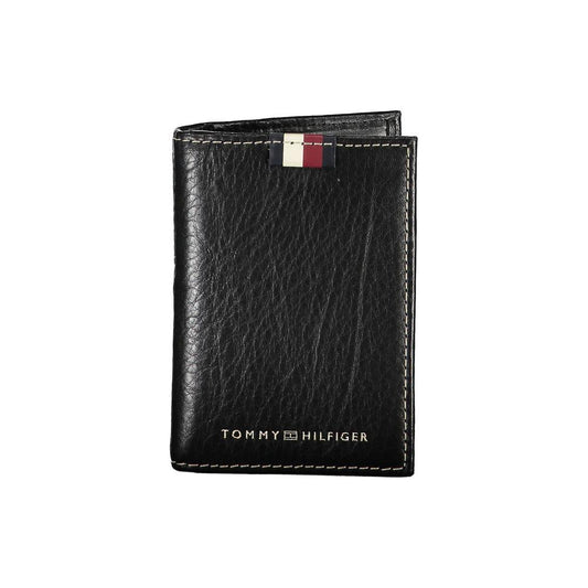 Tommy Hilfiger Black Leather Men Cardholder Tommy Hilfiger Black