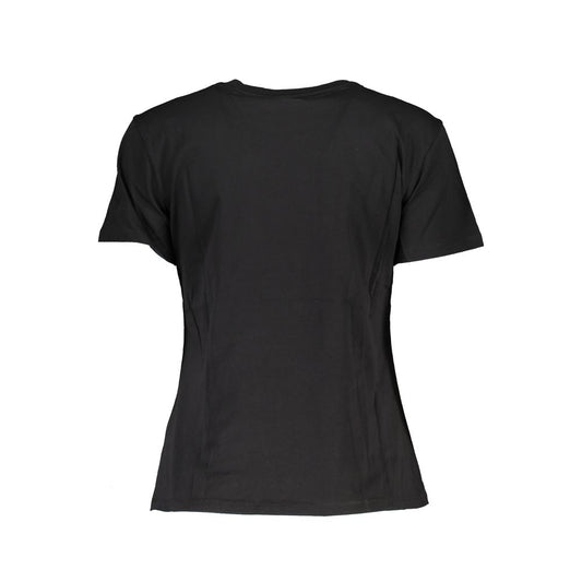 Patrizia Pepe Chic Contrast Crew Neck Cotton Tee Patrizia Pepe Dark Slate Gray