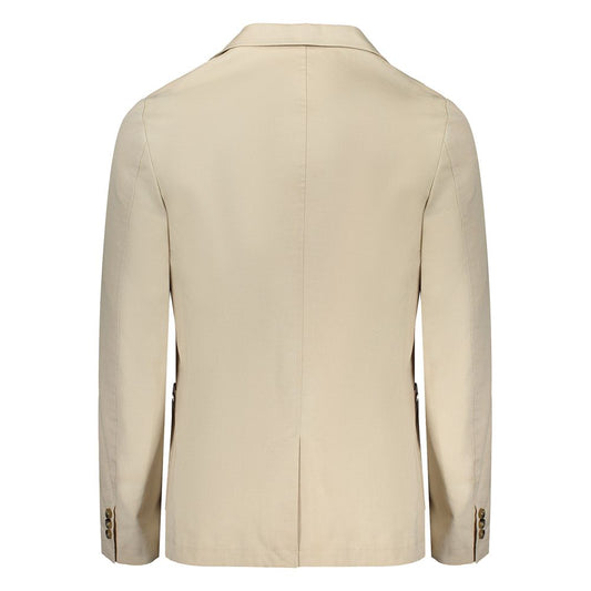 Guess Jeans Beige Cotton Jacket Guess Jeans Gray