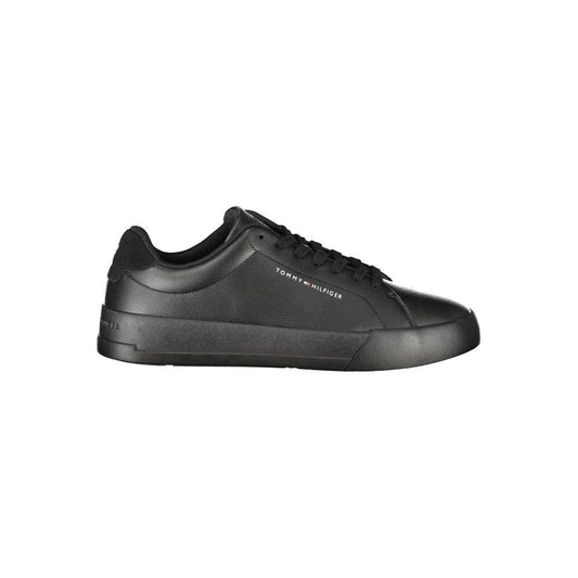 Tommy Hilfiger Black Leather Men Sneaker Tommy Hilfiger Dark Slate Gray
