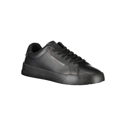 Tommy Hilfiger Black Leather Men Sneaker Tommy Hilfiger Dark Slate Gray