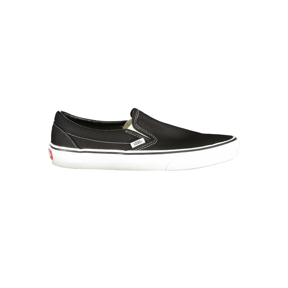Vans Black Polyester Men Sneaker slip-on with contrasting details, perfect for skateboarding and casual outings.