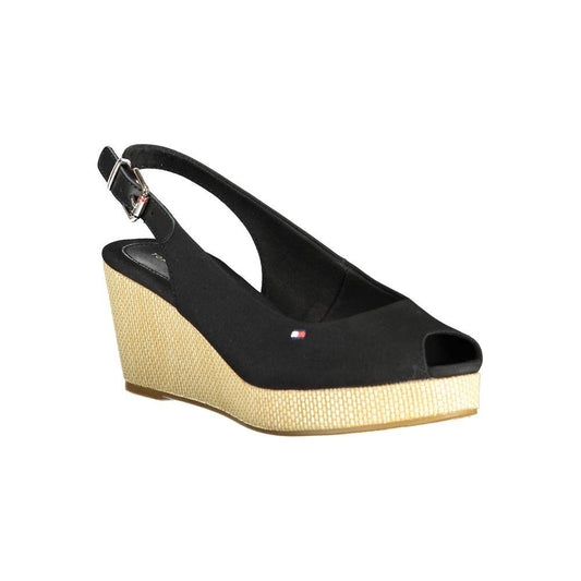Tommy Hilfiger Black Cotton Women Sandal Tommy Hilfiger Dark Slate Gray