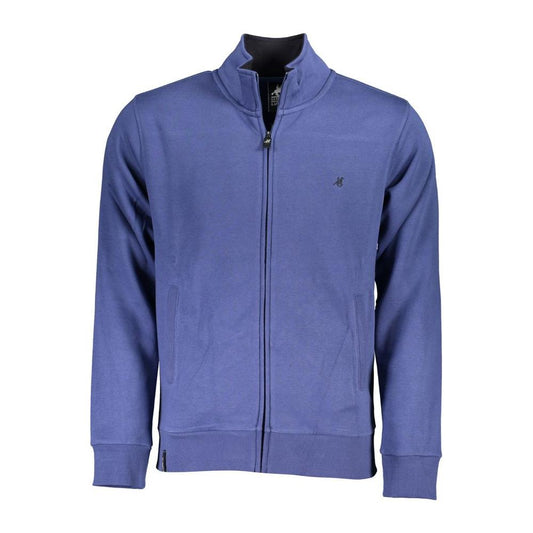 U.S. Grand Polo Classic Blue Zippered Sweatshirt with Embroidery U.S. Grand Polo Slate Gray