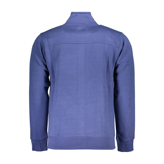 U.S. Grand Polo Classic Blue Zippered Sweatshirt with Embroidery U.S. Grand Polo Slate Gray