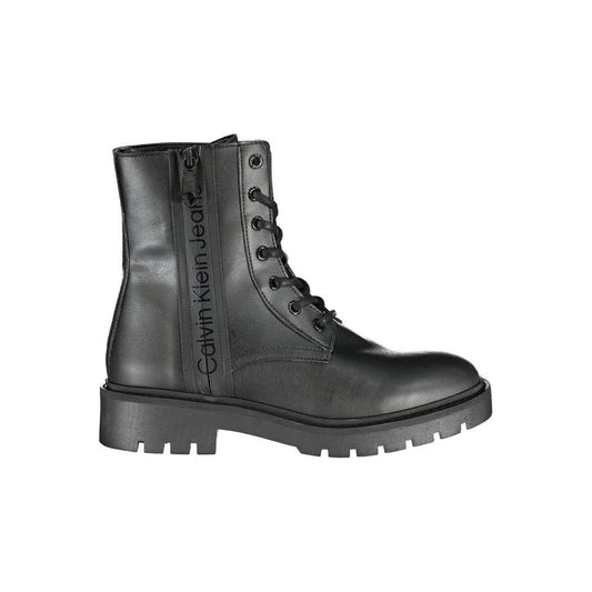 Calvin Klein Chic Black Ankle Boot with Laces and Zip Detail Calvin Klein Dark Slate Gray