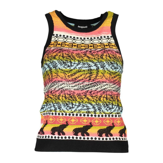 Desigual Black Viscose Women Top Desigual Dark Salmon