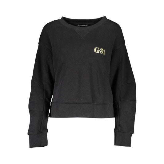 Guess Jeans Black Cotton Women Sweater Guess Jeans Dark Slate Gray