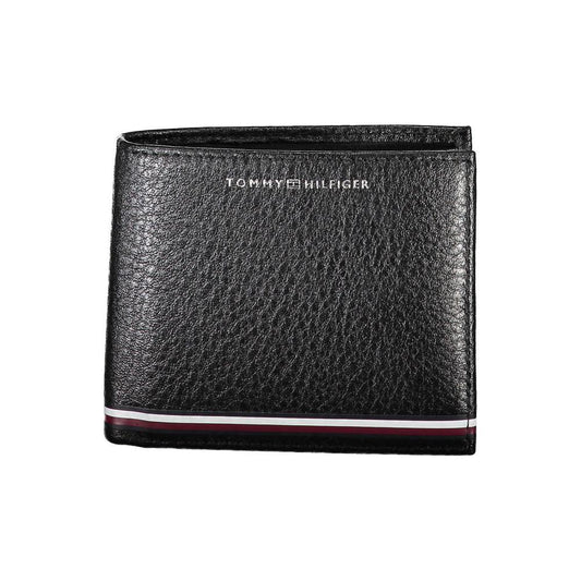 Tommy Hilfiger Black Leather Men Wallet Tommy Hilfiger Dark Slate Gray