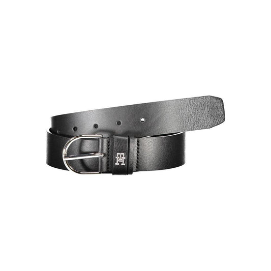 Tommy Hilfiger Black Leather Women Belt Tommy Hilfiger Dim Gray