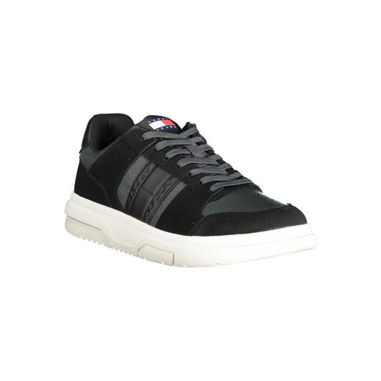 Tommy Hilfiger Black Leather Men Sneaker Tommy Hilfiger Antique White