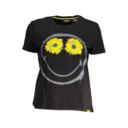 Desigual Black Cotton Women T-Shirt Desigual Dark Slate Gray