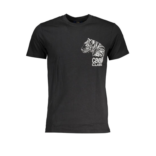 Cavalli Class Black Cotton T-Shirt Cavalli Class Dark Slate Gray