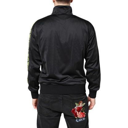 Dolce & Gabbana Black Logo Turtleneck Zip Bomber Jacket