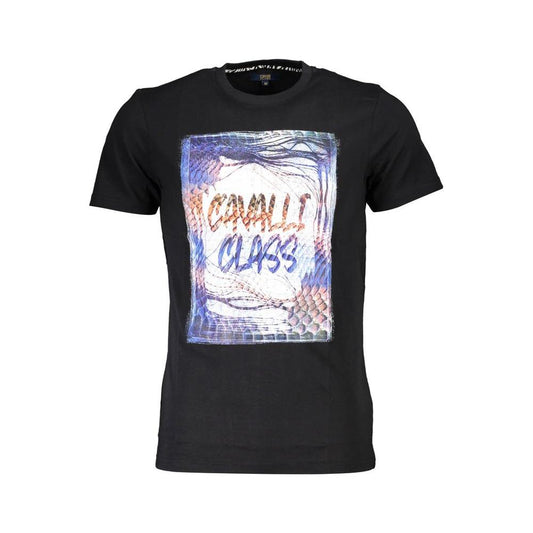 Cavalli Class Black Cotton T-Shirt Cavalli Class Dark Slate Gray