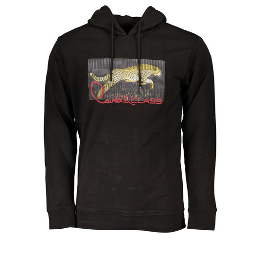 Cavalli Class Black Cotton Men Sweater Cavalli Class Black