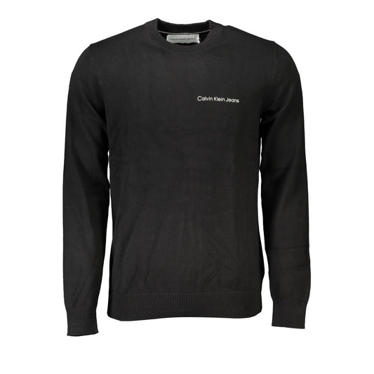Calvin Klein Sleek Long Sleeve Crew Neck Sweater with Logo Calvin Klein Black