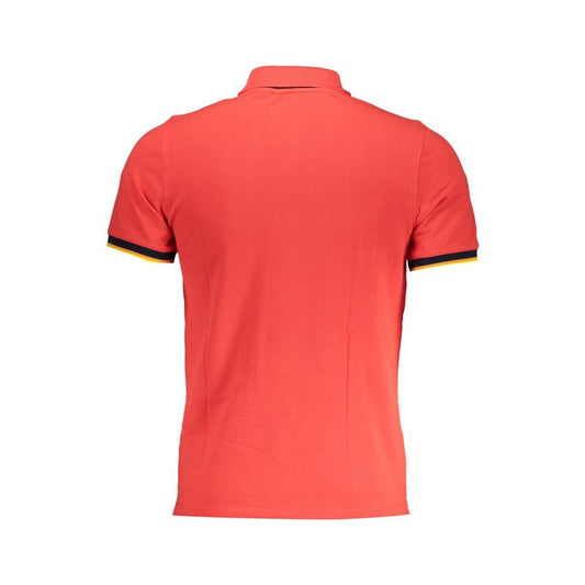 Back view of K-WAY elegant pink polo shirt with contrast sleeve details, showcasing a refined and stylish design.