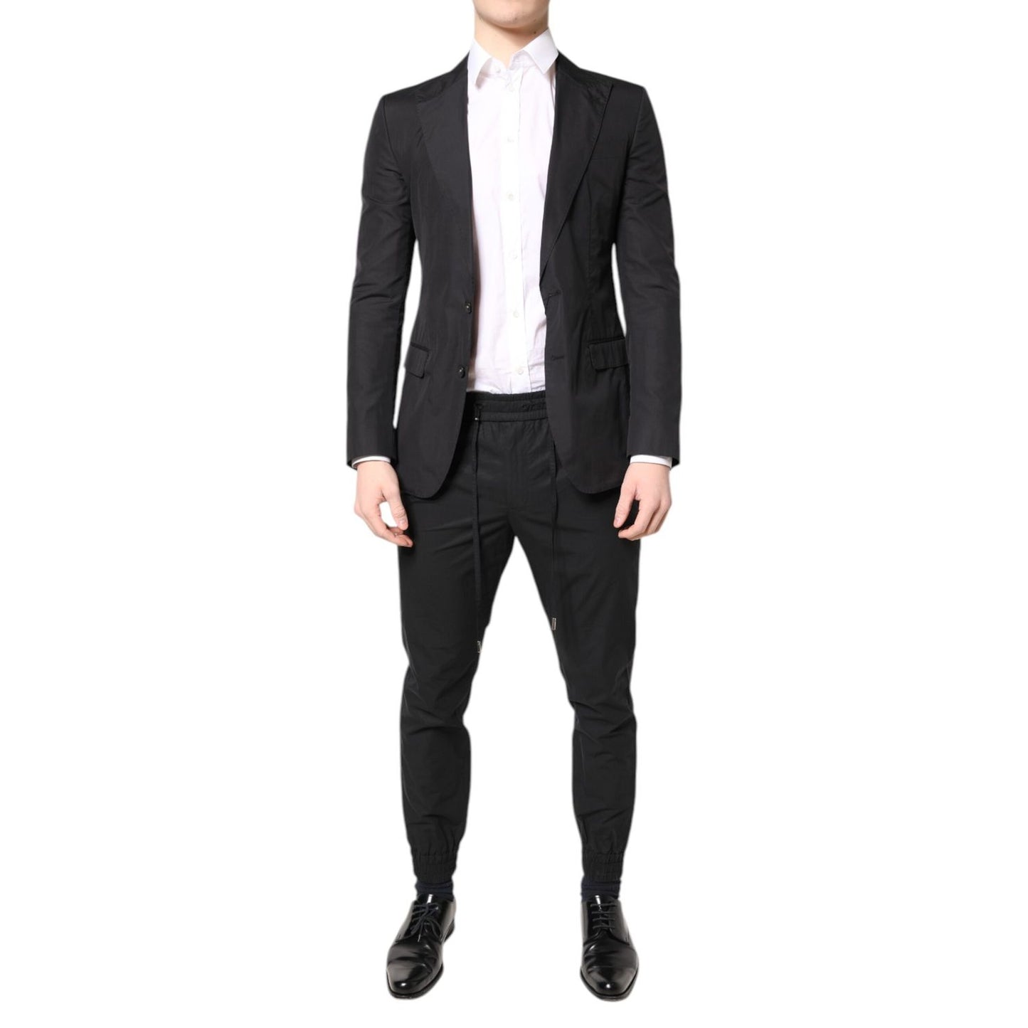Dolce & Gabbana Black Cotton TAORMINA Formal 2 Piece Suit