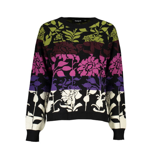 Desigual Chic Long-Sleeved Black Sweater with Contrast Details Desigual Gray