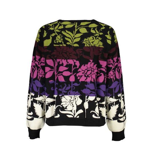 Desigual Chic Long-Sleeved Black Sweater with Contrast Details Desigual Gray
