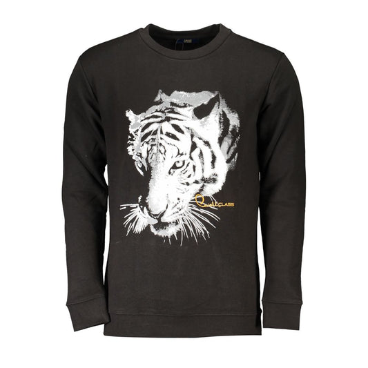 Cavalli Class Black Cotton Sweater Cavalli Class Dark Slate Gray