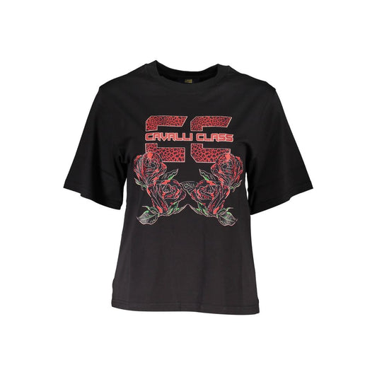Cavalli Class Black Cotton Women T-Shirt Cavalli Class Black