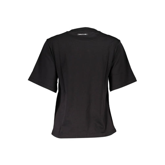 Cavalli Class Black Cotton Women T-Shirt Cavalli Class Dark Slate Gray