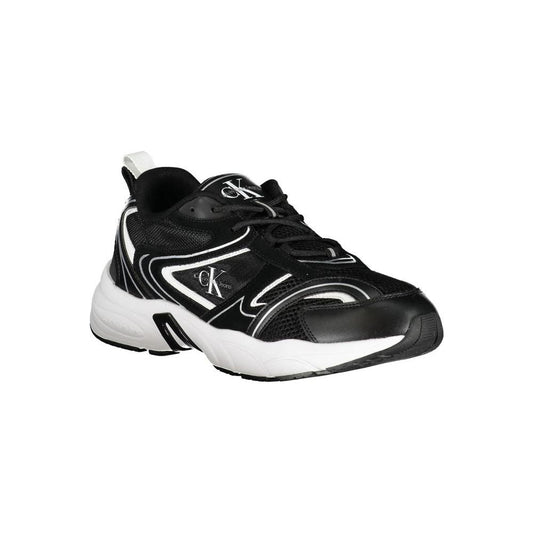 Calvin Klein Sleek Black Lace-Up Sneakers with Contrast Details Calvin Klein Light Gray