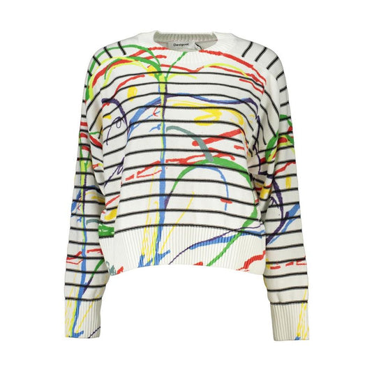Desigual Chic Contrast Detail Crew Neck Sweater