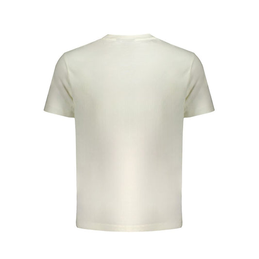 Back view of Wrangler white cotton T-shirt, short sleeve, crew neck, graphic logo tee. Perfect for casual wear.