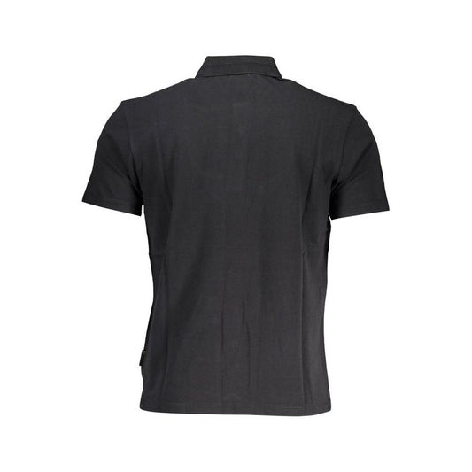 Napapijri Black Cotton Men Polo Shirt Napapijri Dark Slate Gray
