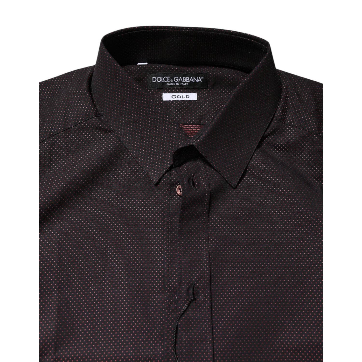 Dolce & Gabbana Maroon Jacquard Cotton GOLD Men Dress Shirt