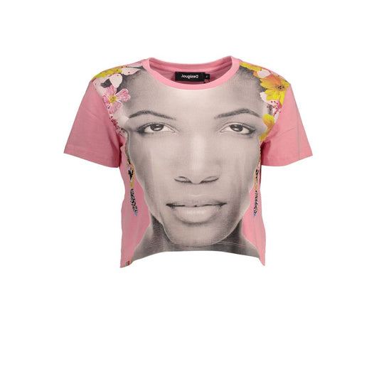 Desigual Pink Cotton Women Top Desigual Rosy Brown