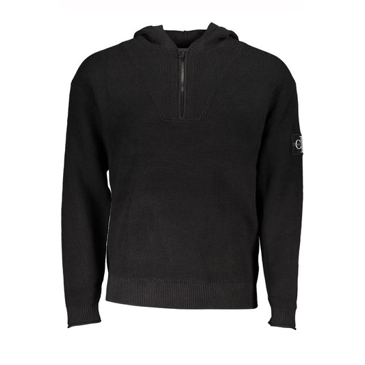 Calvin Klein Sleek Cotton Hooded Sweater with Logo Detail Calvin Klein Black