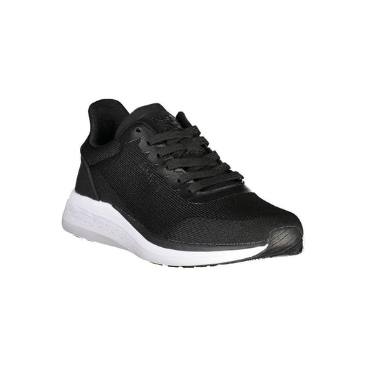 Mares black polyester sneaker with laces, contrast details, and logo print. Ideal for sports footwear enthusiasts.