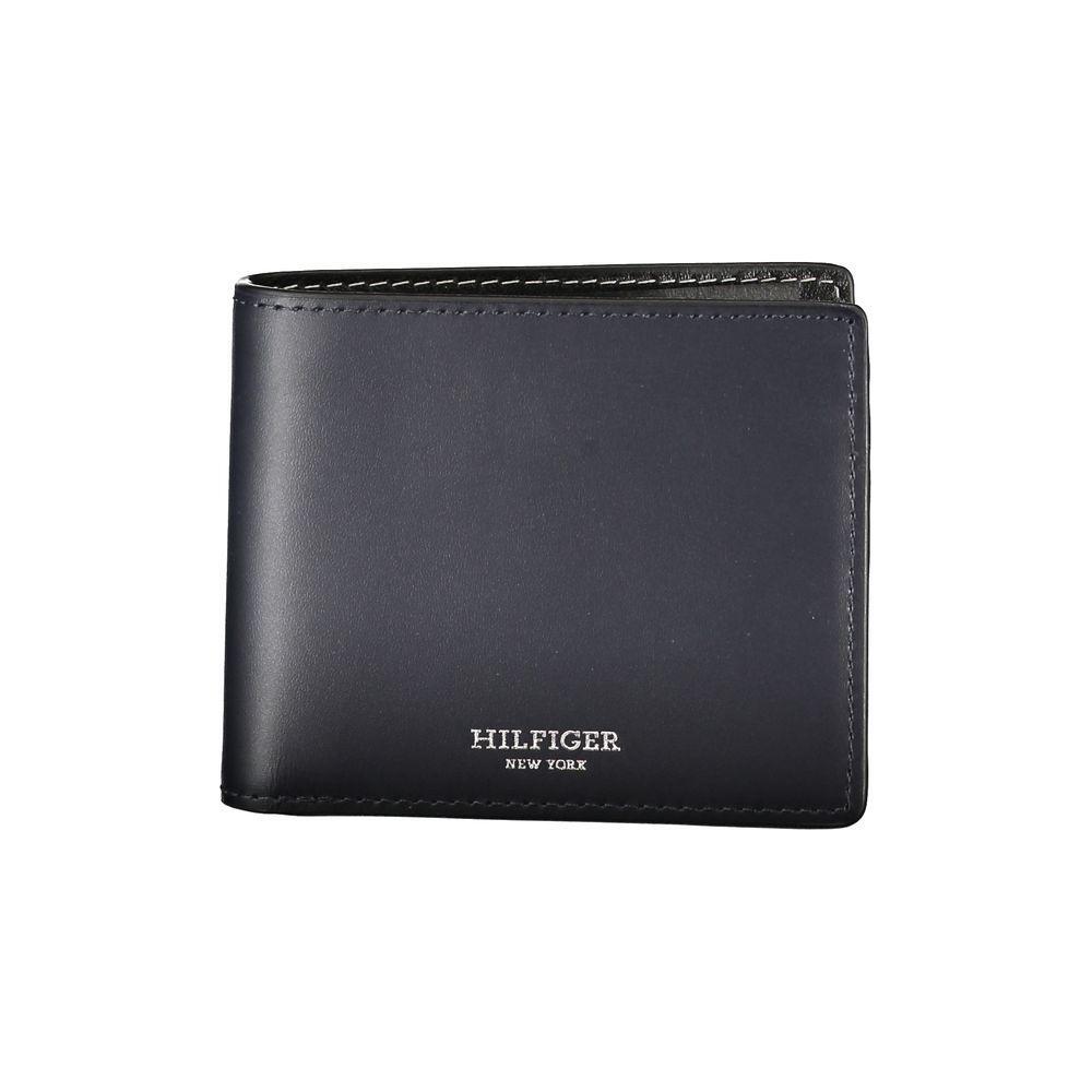 Tommy Hilfiger Elegant Blue Leather Bifold Wallet TO-27170