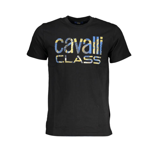 Cavalli Class Black Cotton T-Shirt Cavalli Class Black