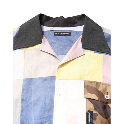 Dolce & Gabbana Multicolor Patchwork Short Sleeve Shirt