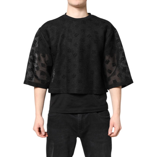 Dolce & Gabbana Black See Through Logo Short Sleeves T-shirt