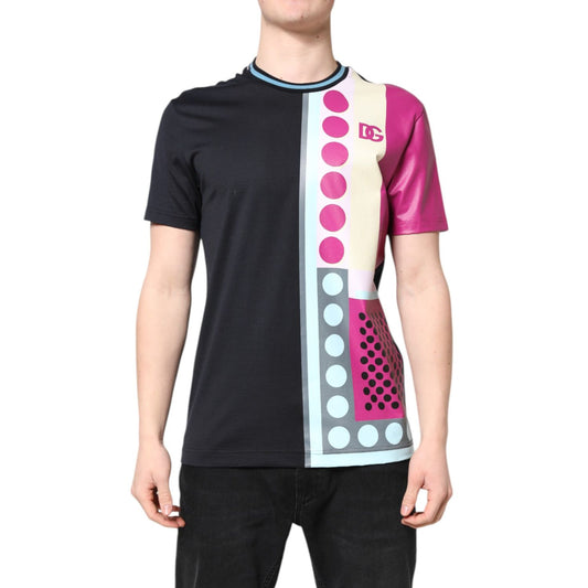 Dolce & Gabbana Multicolor Printed Logo Short Sleeve T-shirt
