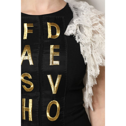 Dolce & Gabbana Black Fashion Devotion Embellish Mini Dress