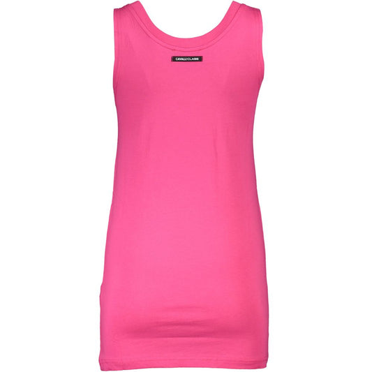 Cavalli Class Pink Cotton Women Tank Top