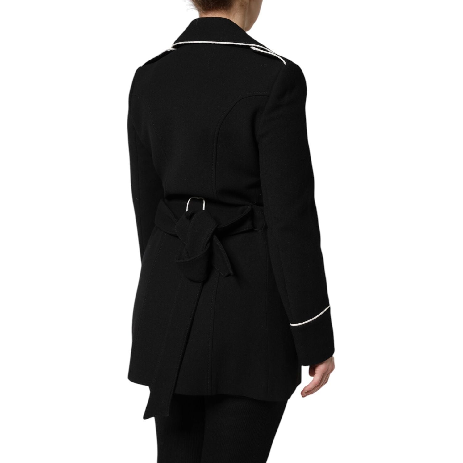 Dolce & Gabbana Black Wool Double Breasted Blazer Jacket