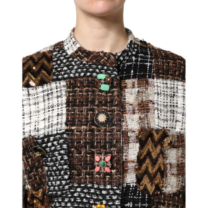 Dolce & Gabbana Multicolor Patchwork Button Down Jacket