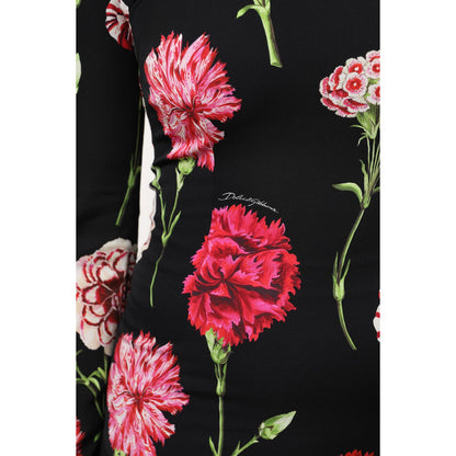 Dolce & Gabbana Black Floral Long Sleeve Women Blouse Top
