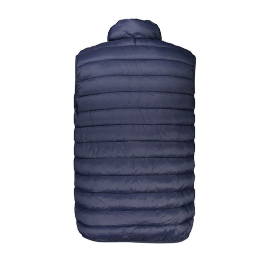 Armata Di Mare blue polyamide men's sleeveless jacket, showcasing a sleek back design and quilted fabric for stylish functionality.