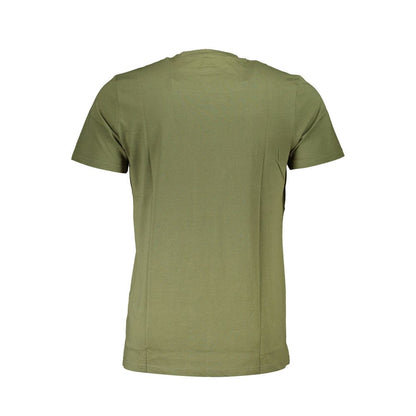Cavalli Class Green Cotton Men T-Shirt with short sleeves and crew neck, showcasing a stylish design and premium fabric for comfort.
