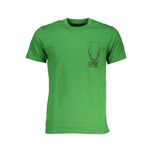 Cavalli Class Green Cotton T-Shirt